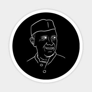 Jawaharlal Nehru - Minimal Nehru Portrait Magnet